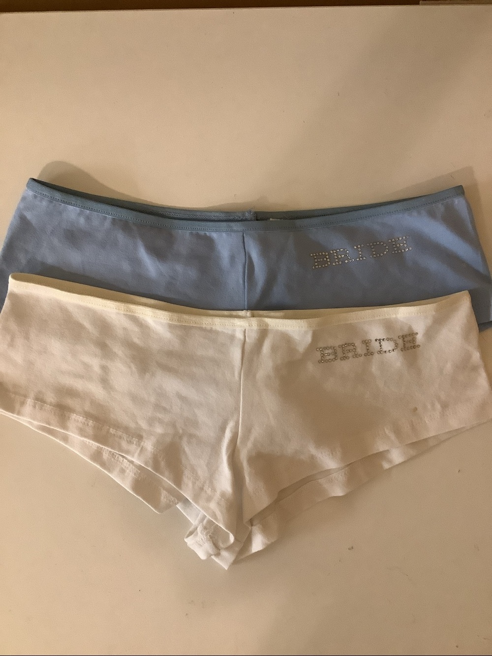 “BRIDE” Size Large Bedazzled Cheeky Shorts Bundle of 2. New With Tags